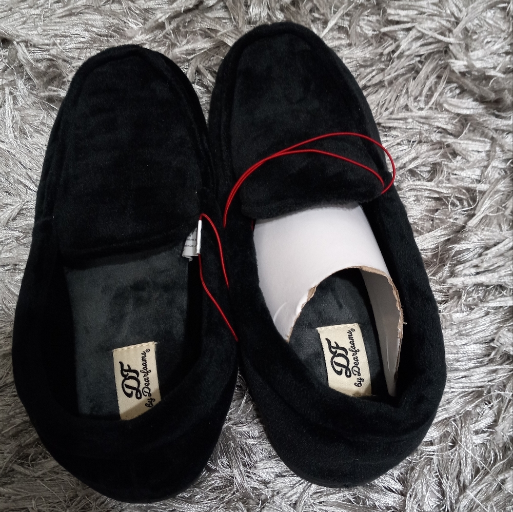 Dearfoam  Men's Black Slippers